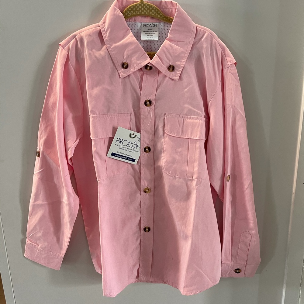 Pink girls fishing shirt